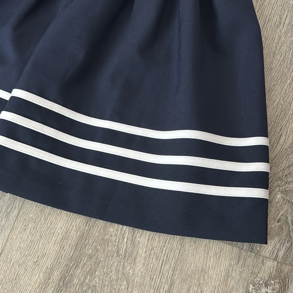 NWOT Jessica Ann Girls Navy & White Nautical Dress w/Zipper & Tie in Back Size 5 - Picture 3 of 7